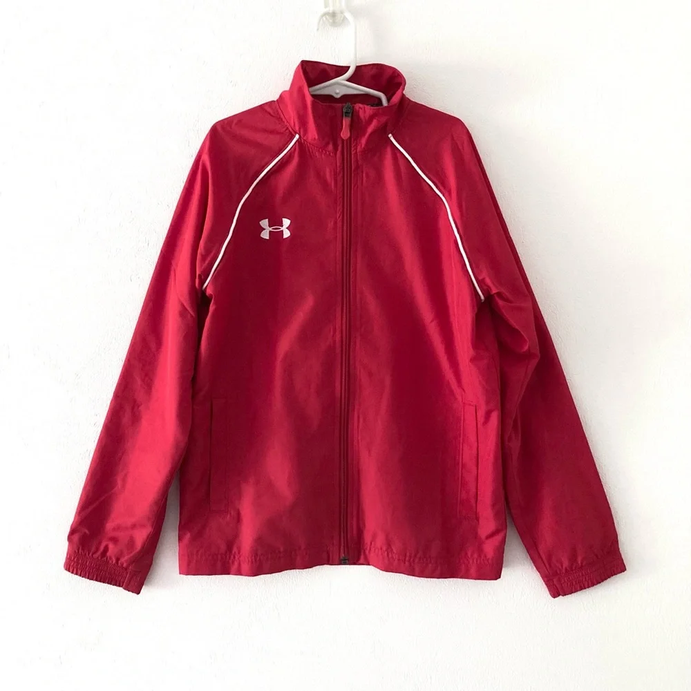 NWOT Under Armour Youth Advance Warm-Up Jacket Red Size S